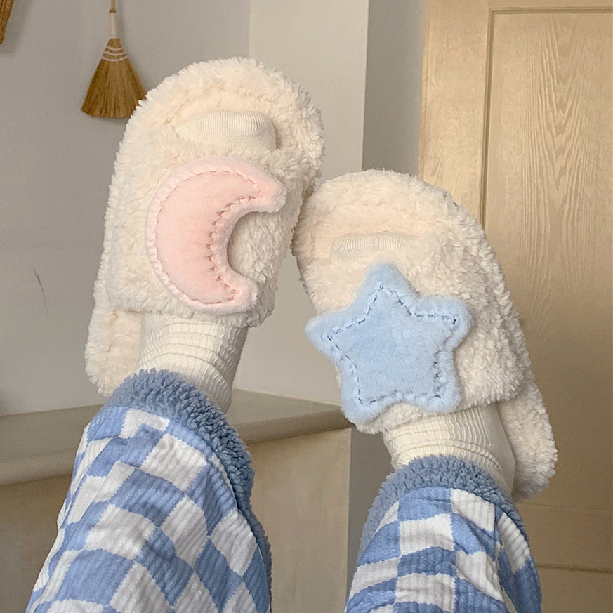 Stuffed Star Moon Fleece Slipper