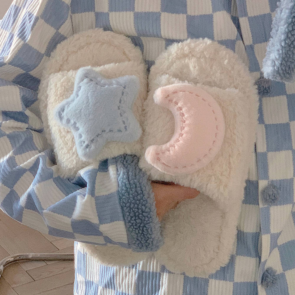 Stuffed Star Moon Fleece Slipper