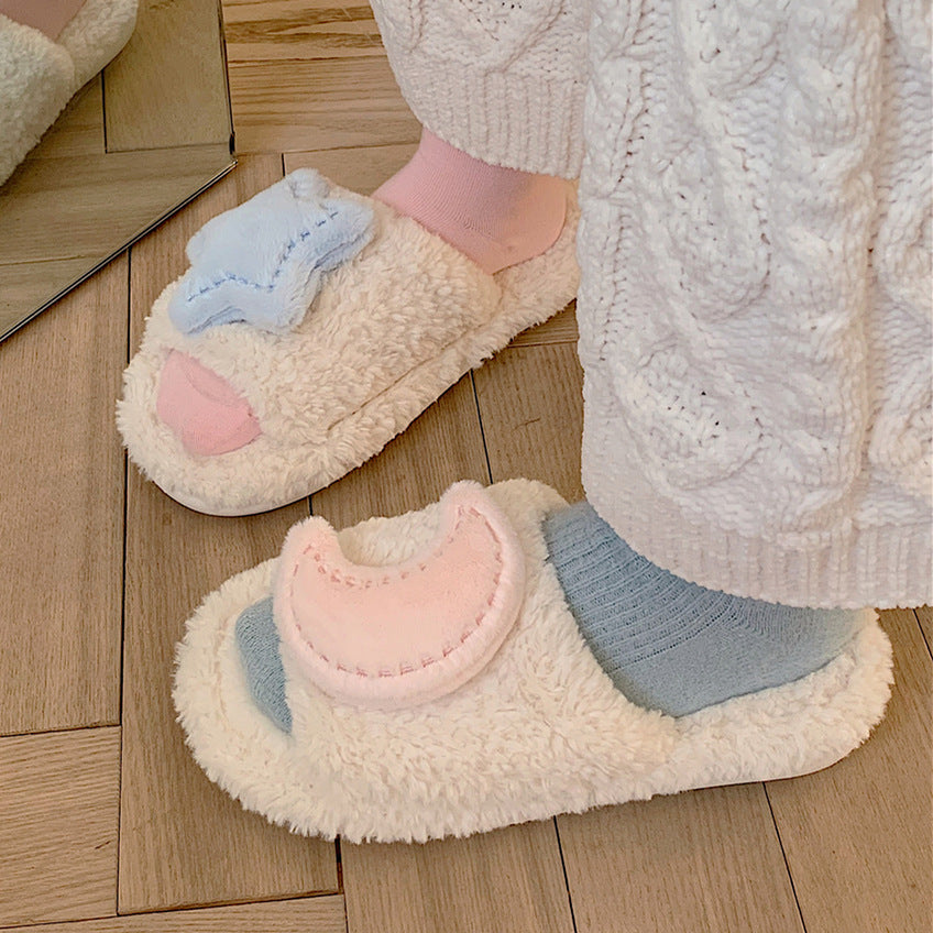 Stuffed Star Moon Fleece Slipper