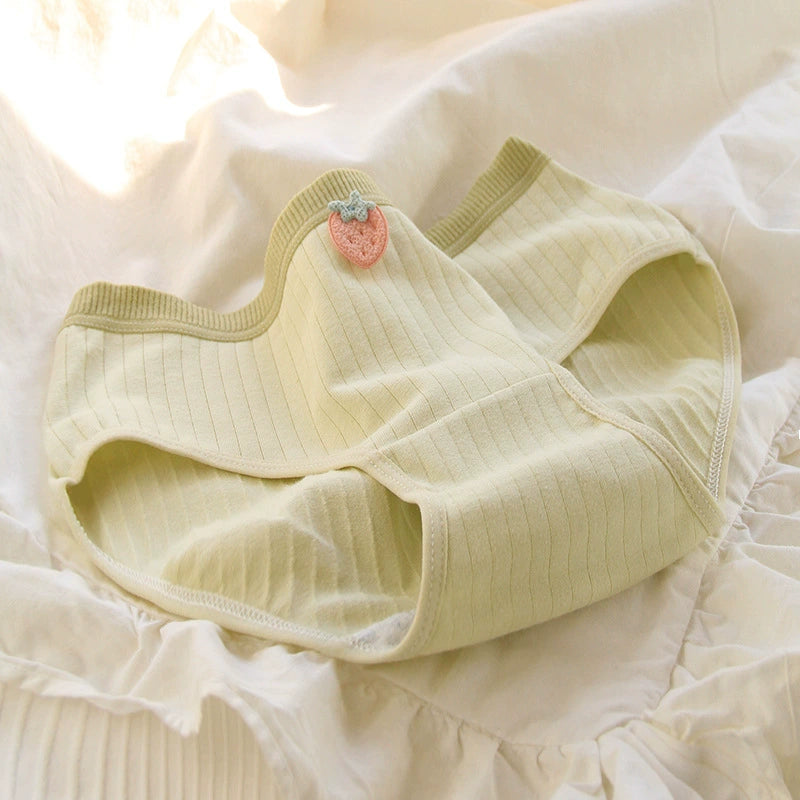 Strawberry Patch Cotton Mid Waisted Underwear