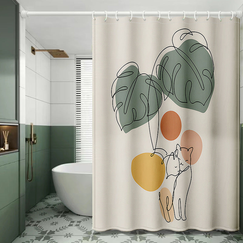 Plant Print Shower Curtain