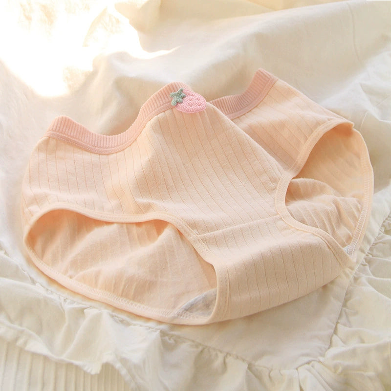 Strawberry Patch Cotton Mid Waisted Underwear
