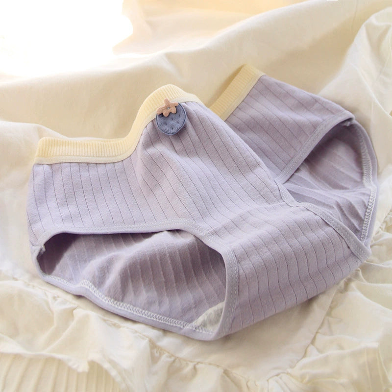 Strawberry Patch Cotton Mid Waisted Underwear