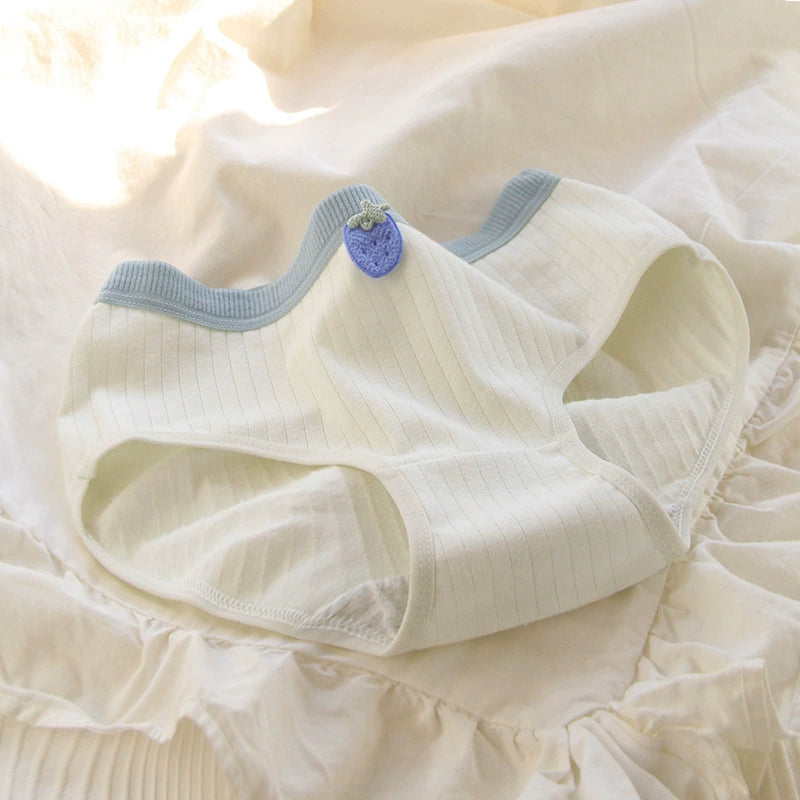 Strawberry Patch Cotton Mid Waisted Underwear