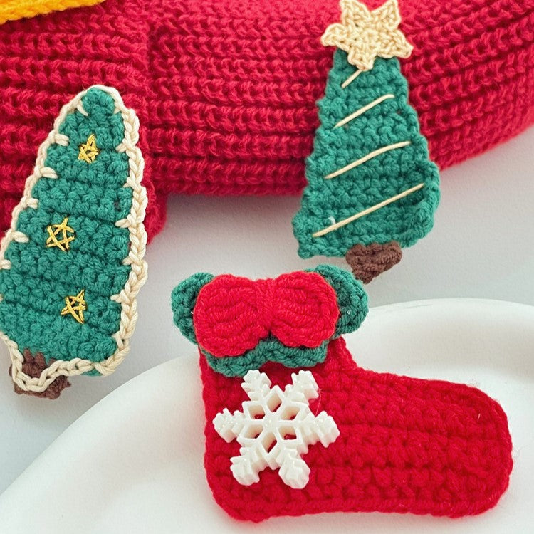 Christmas Cable Knit Hairclip