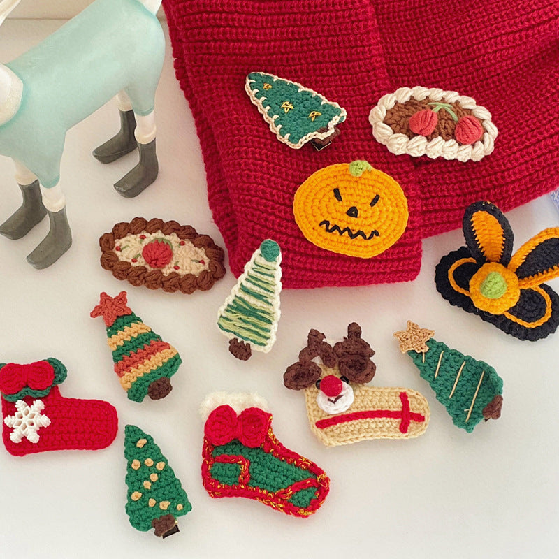 Christmas Cable Knit Hairclip