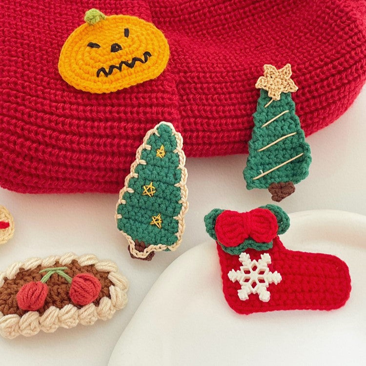 Christmas Cable Knit Hairclip