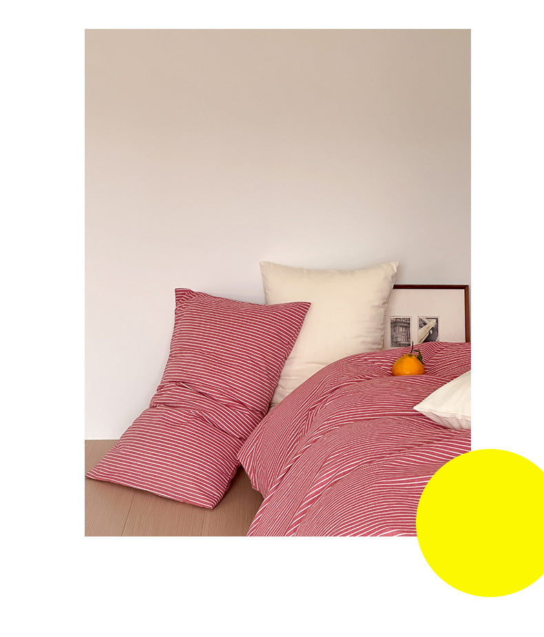 Saturated Berry Washed Cotton 4-Piece Bedding Set