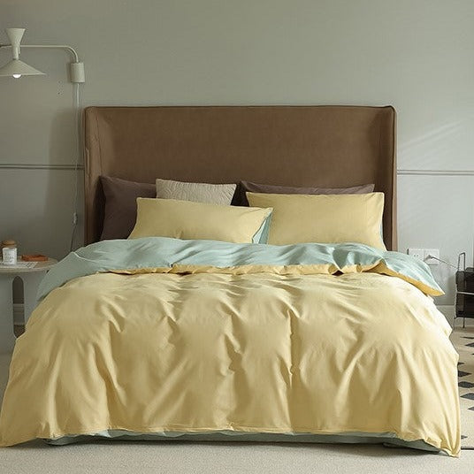 100s Mixed Colors Brushed Cotton 4-Piece Bedding Set