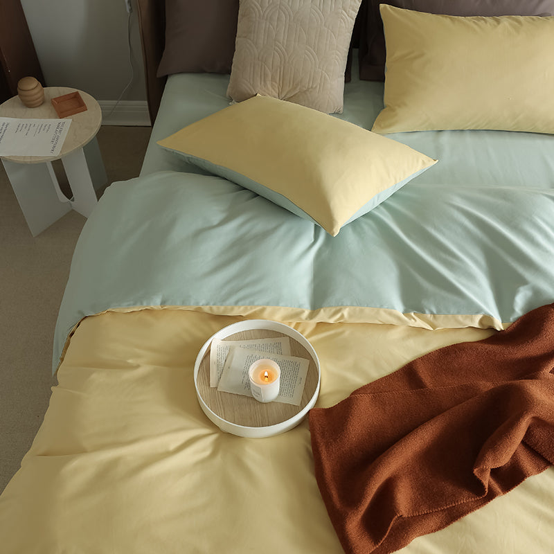 100s Mixed Colors Brushed Cotton 4-Piece Bedding Set