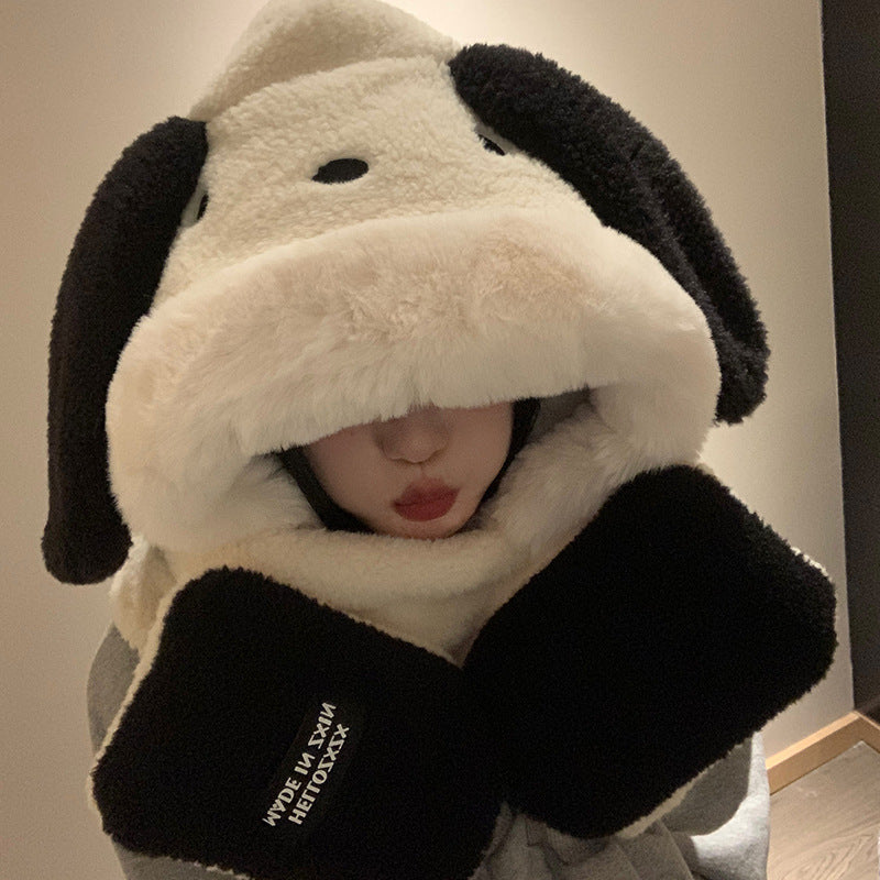 Sherpa Doggy Hat with Scarf Attached