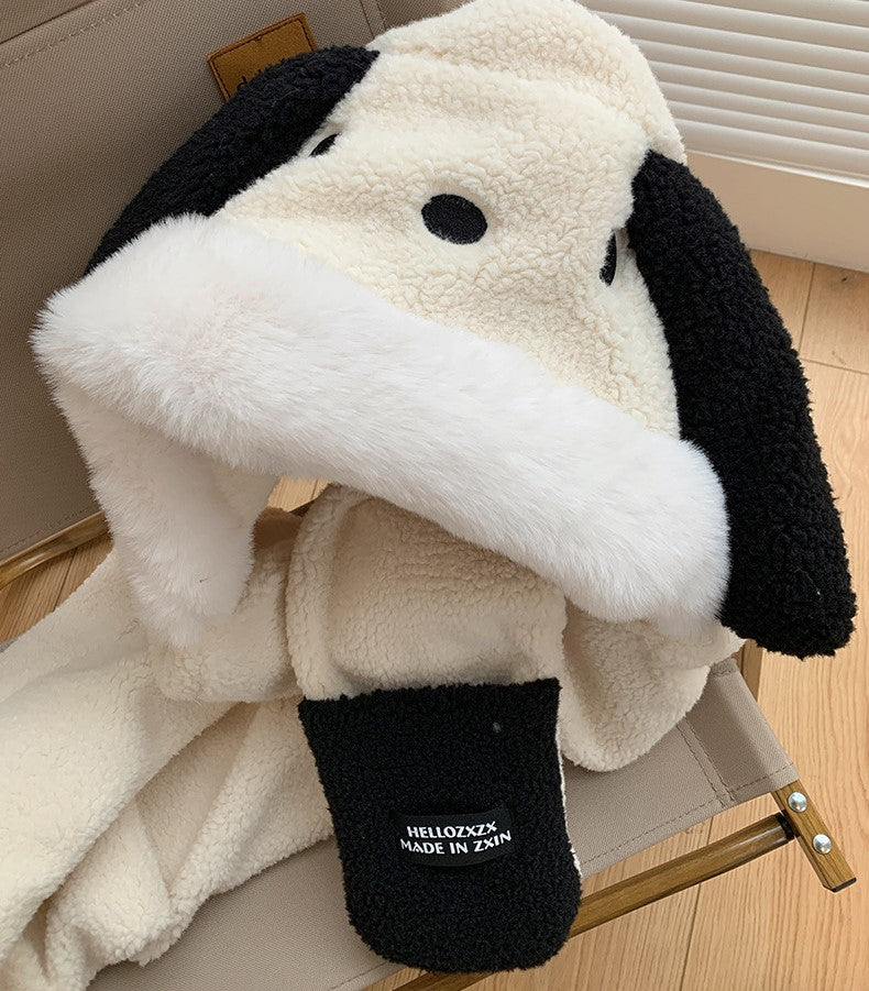 Sherpa Doggy Hat with Scarf Attached