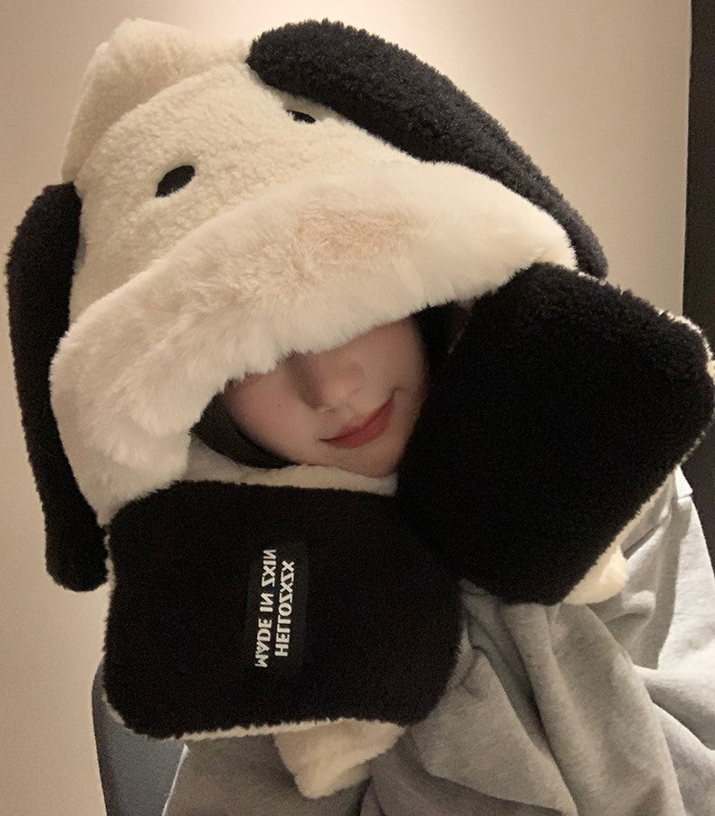 Sherpa Doggy Hat with Scarf Attached