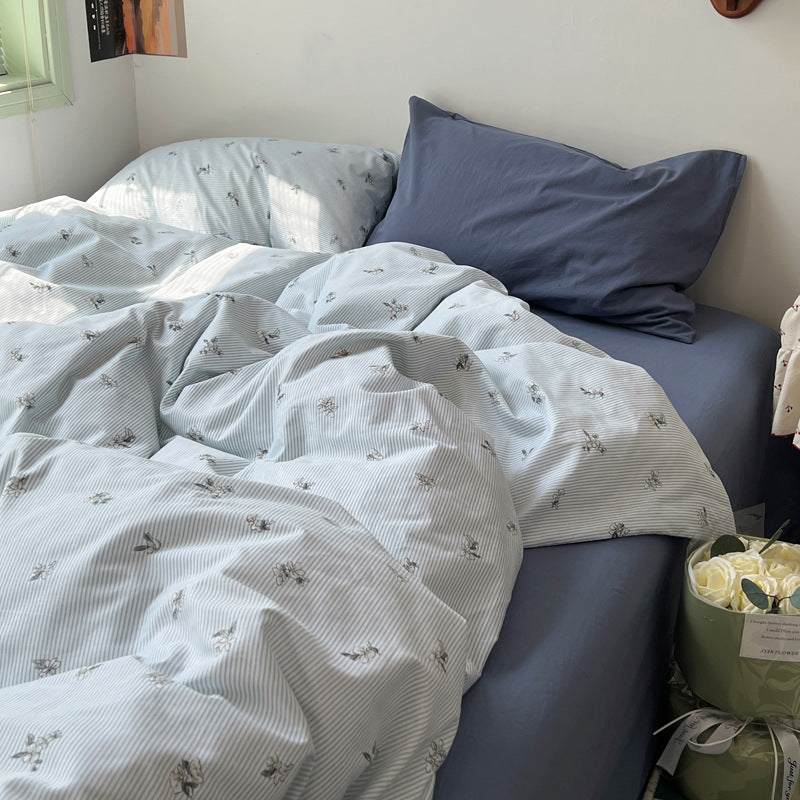 Floral Cotton 4-Piece Bedding Set