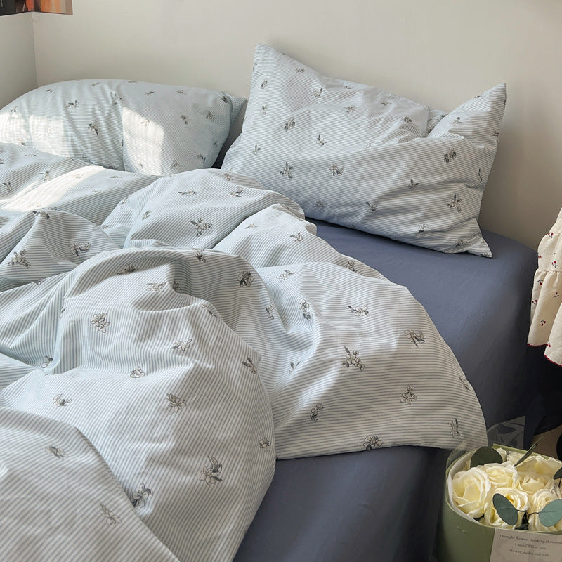 Floral Cotton 4-Piece Bedding Set