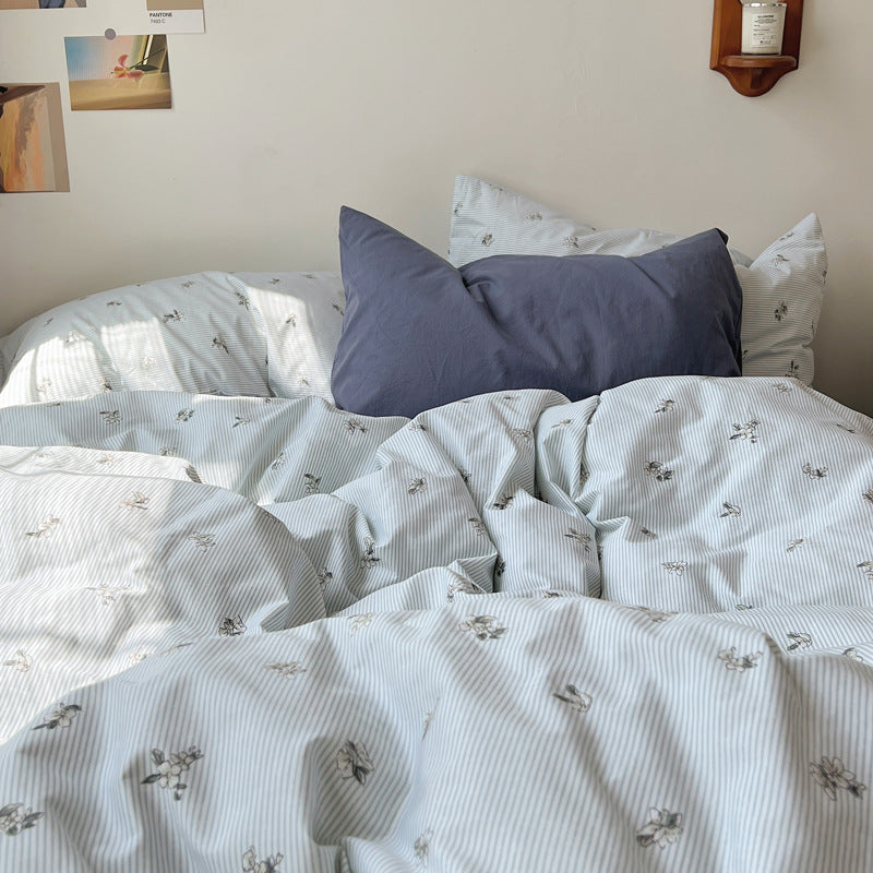 Floral Cotton 4-Piece Bedding Set