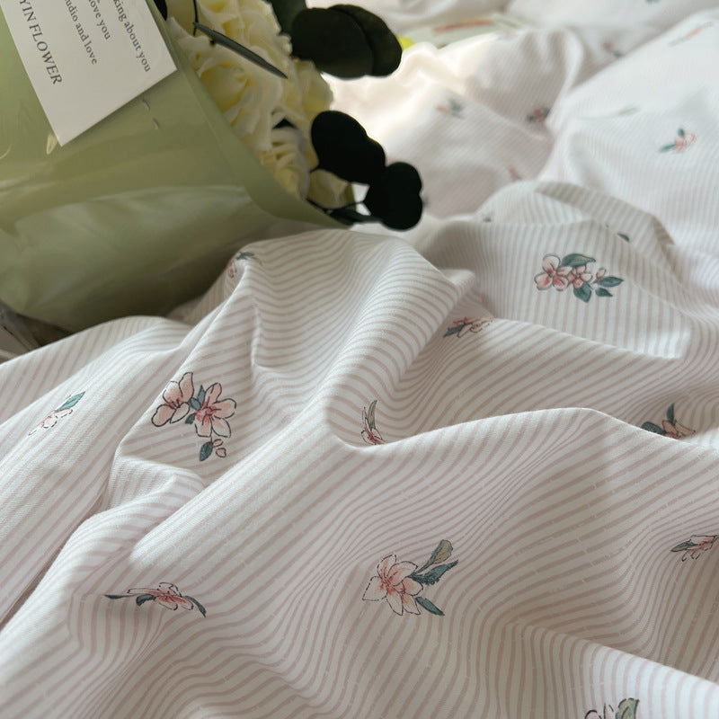 Floral Cotton 4-Piece Bedding Set