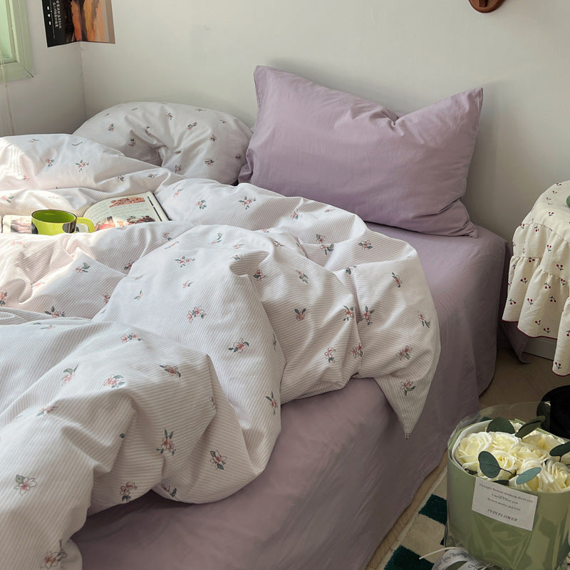 Floral Cotton 4-Piece Bedding Set