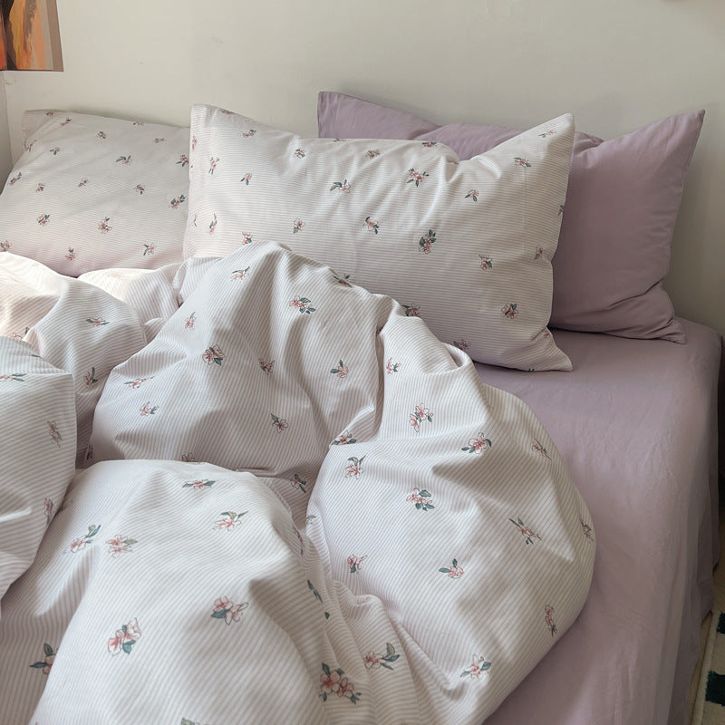 Floral Cotton 4-Piece Bedding Set