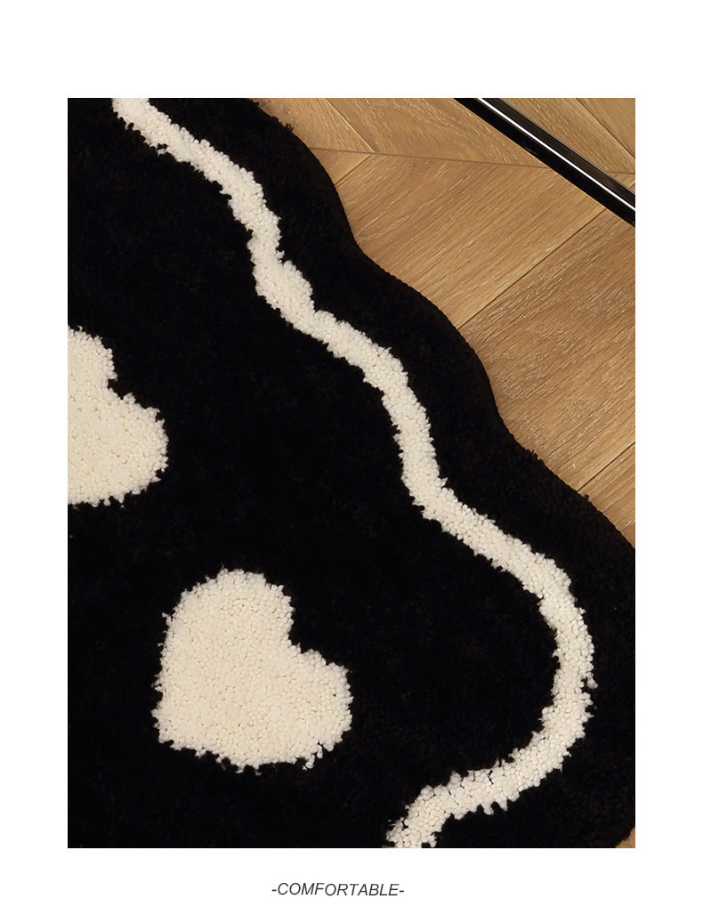 Contrasting Heart Bath Mat
