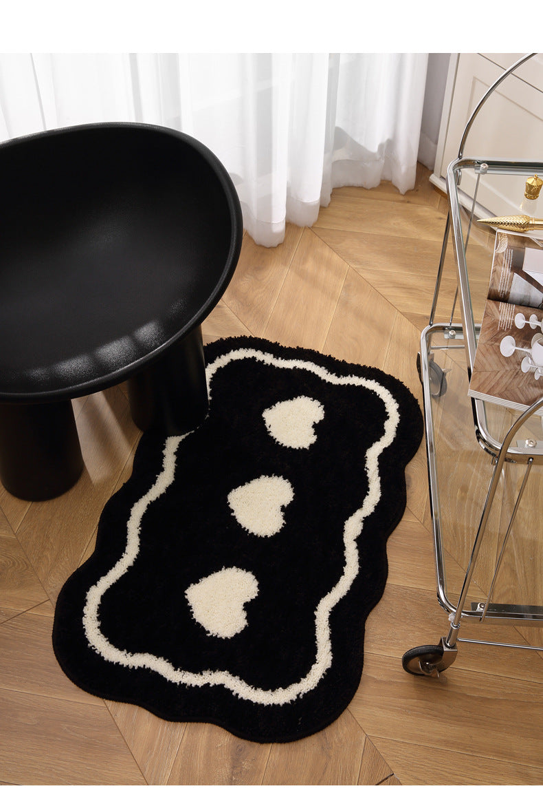 Contrasting Heart Bath Mat
