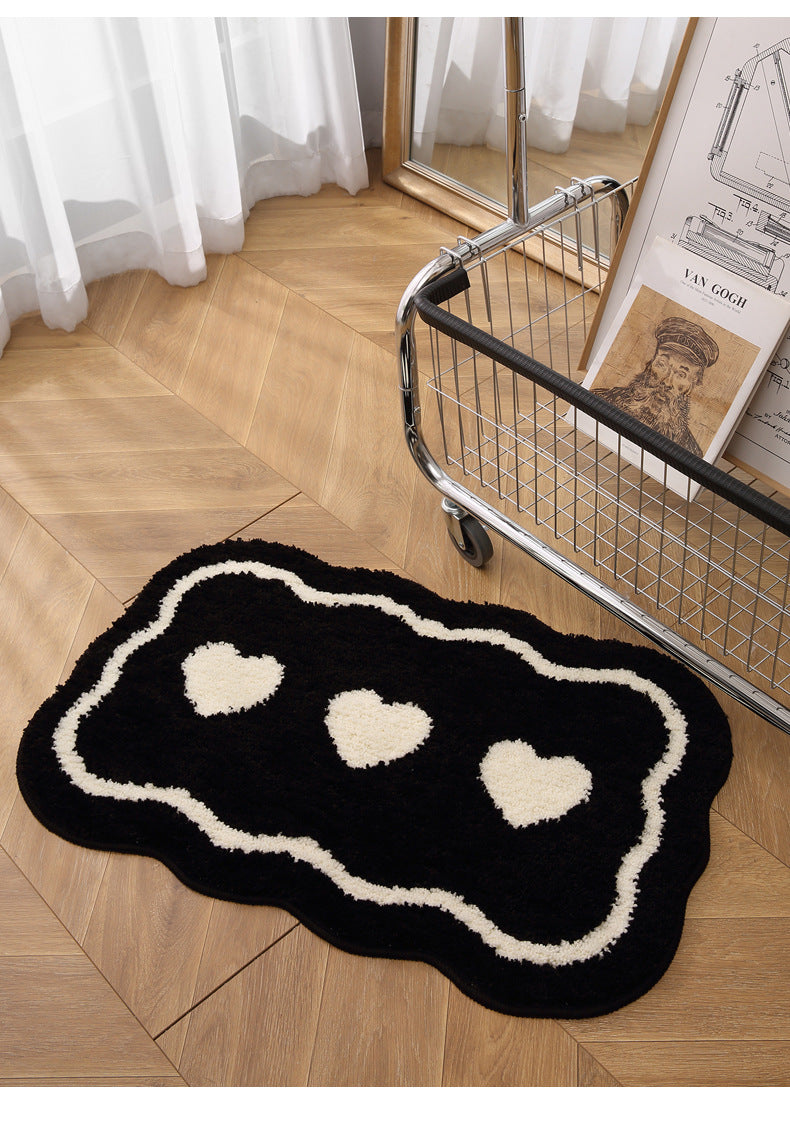 Contrasting Heart Bath Mat