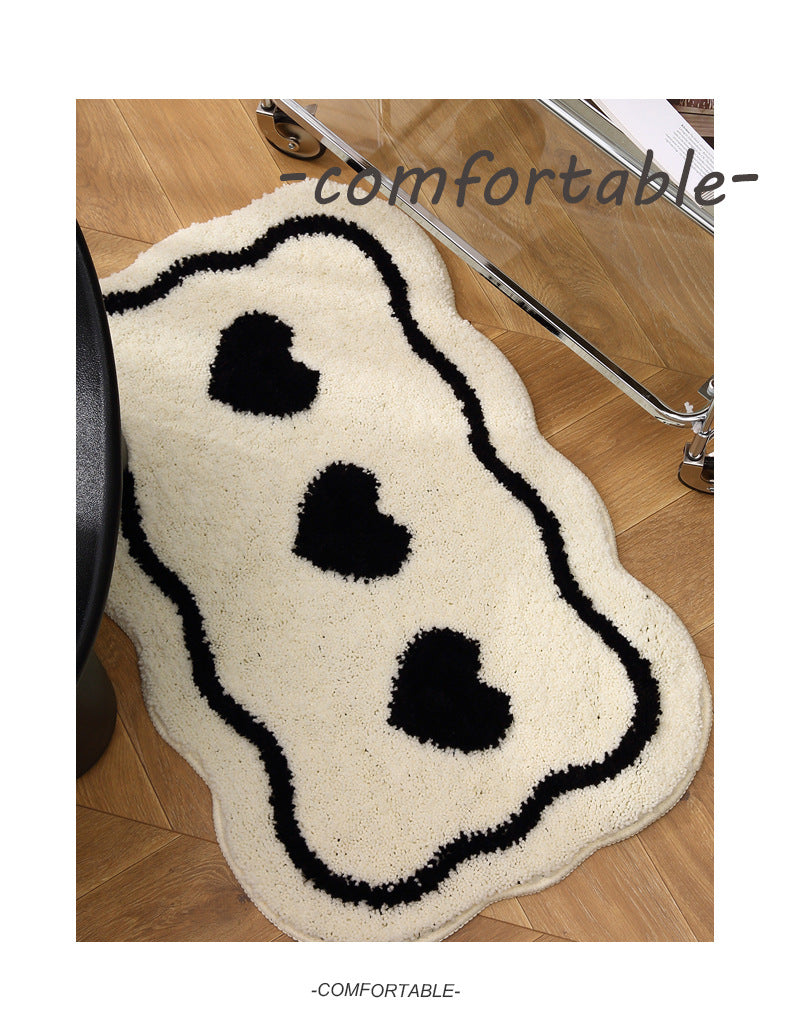 Contrasting Heart Bath Mat