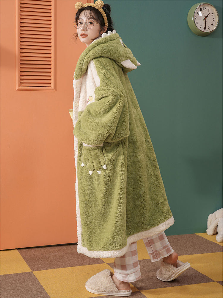 Monster Hooded Fleece Pajama Rob