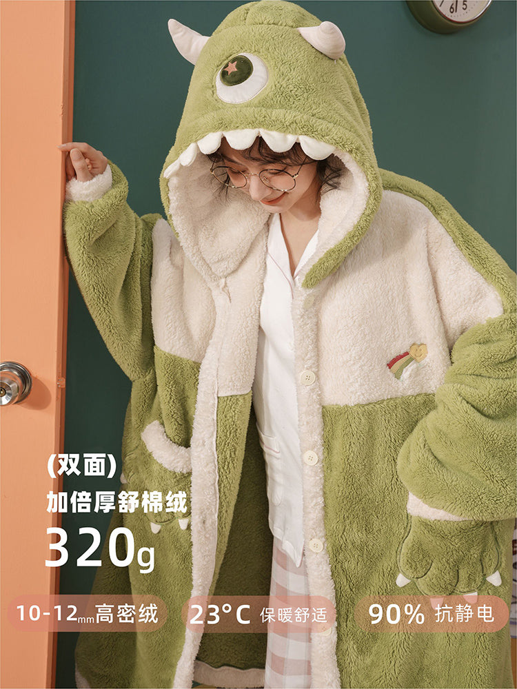Monster Hooded Fleece Pajama Rob