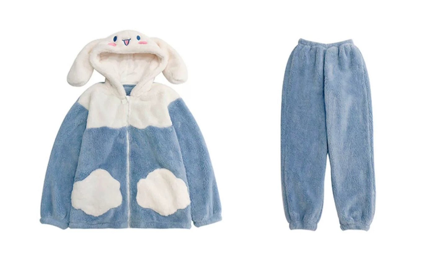 Cinnamoroll Hooded Fleece Long Pajama Rob