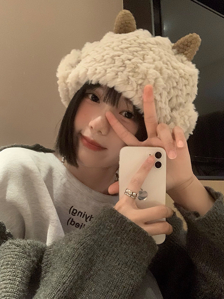 Sheep Cable Knit Beanie