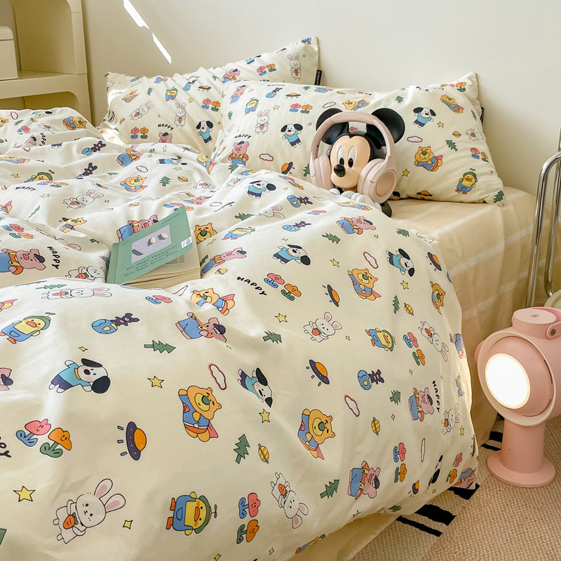 Zoo Washed Cotton 4-Piece Bedding Set