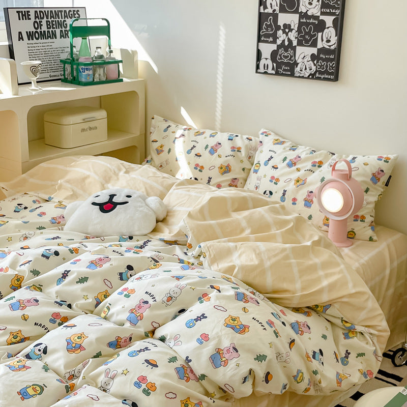 Zoo Washed Cotton 4-Piece Bedding Set