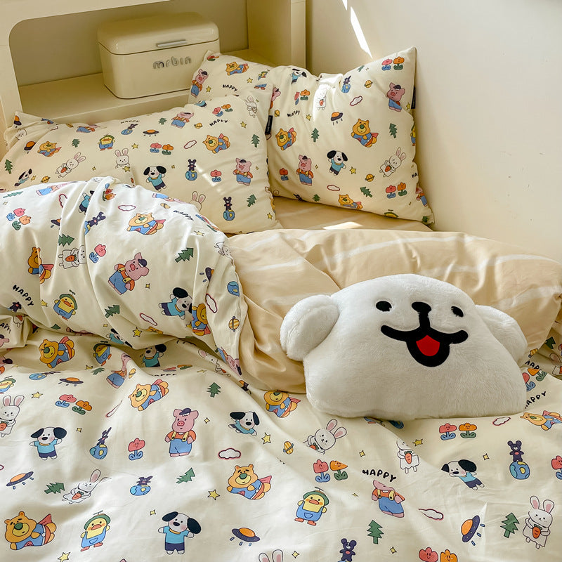 Zoo Washed Cotton 4-Piece Bedding Set
