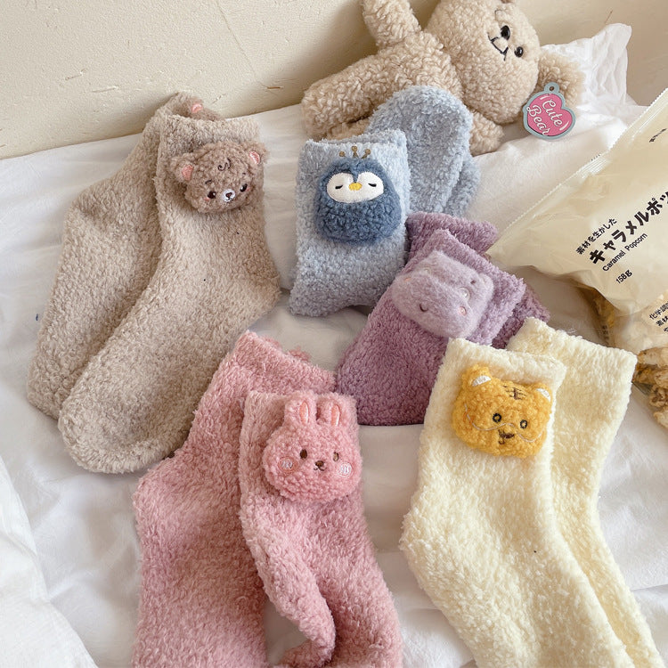 Stuffed Animals Fleece Socks