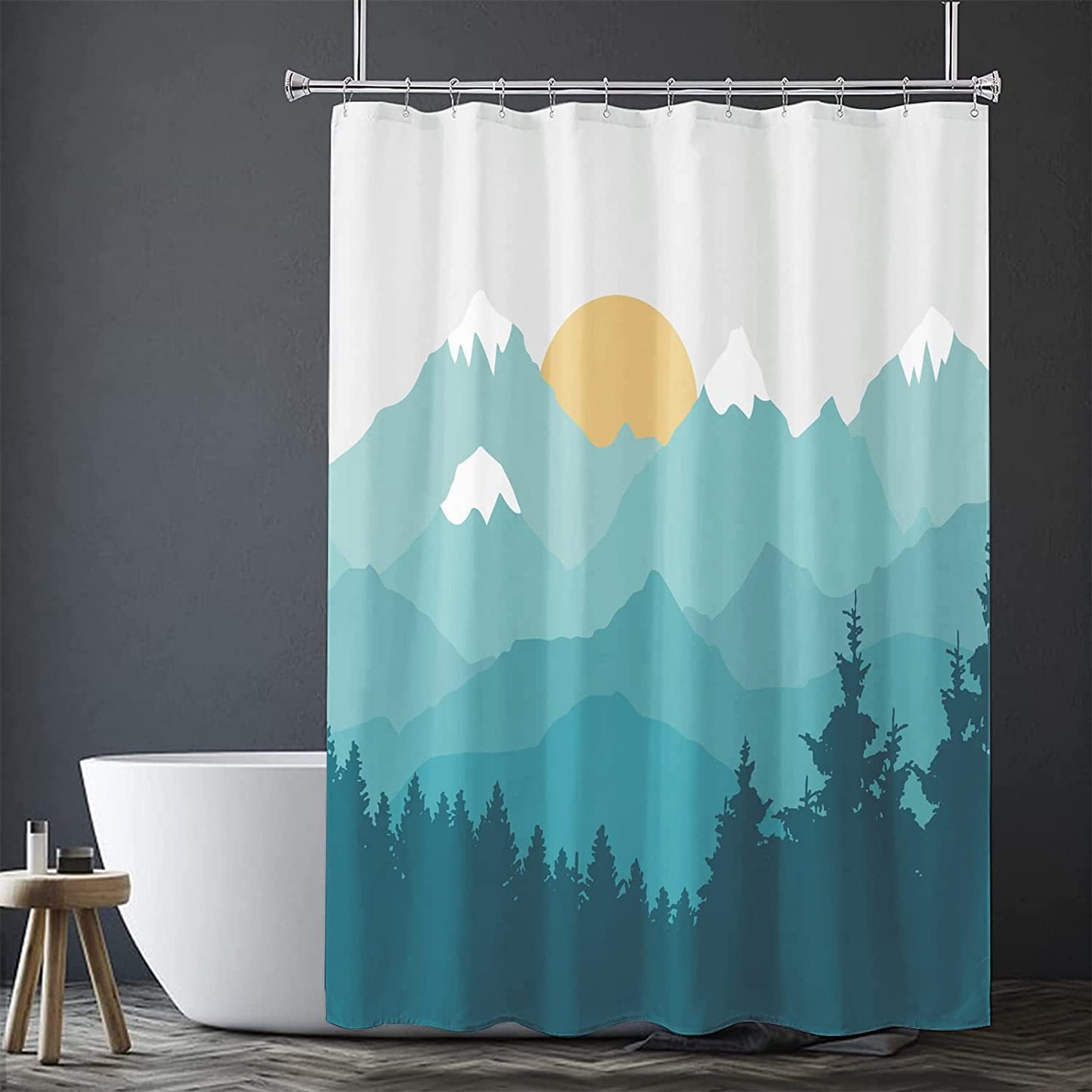 Mountain Print Shower Curtain