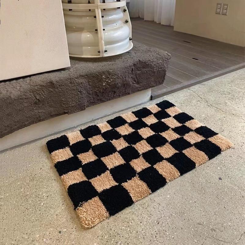 Retro Checkered Bath Mat