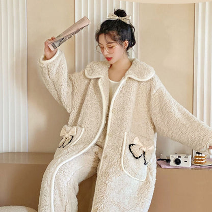 Ribbon Sherpa Fleece Pajama Set