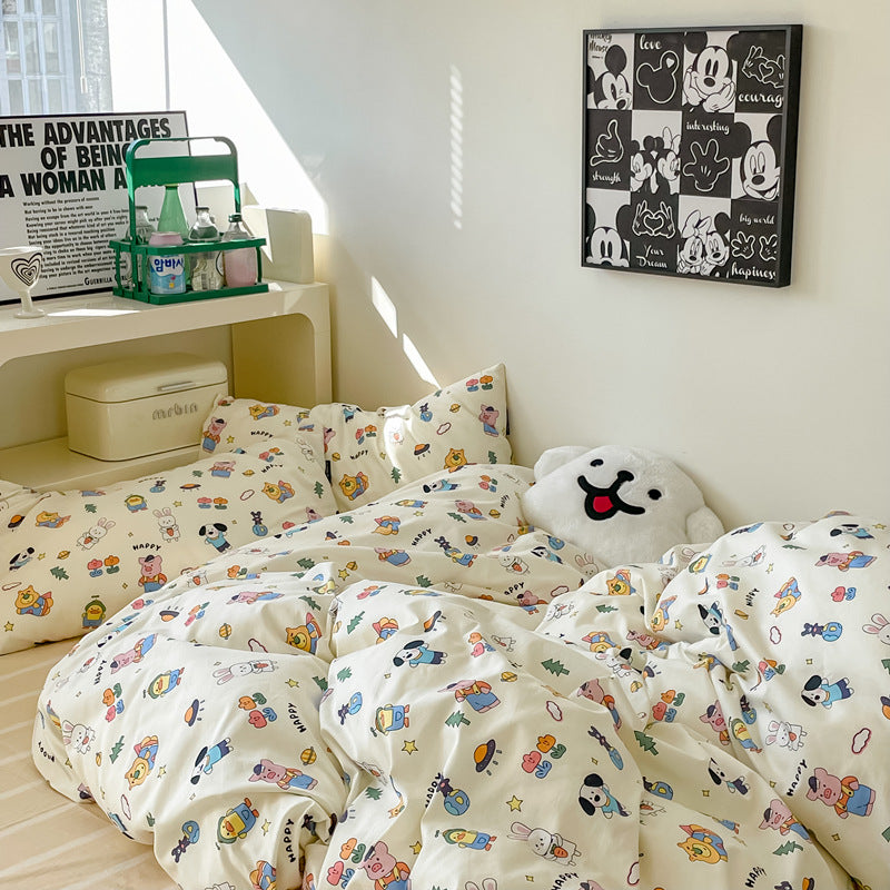 Zoo Washed Cotton 4-Piece Bedding Set