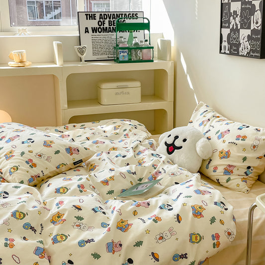Zoo Washed Cotton 4-Piece Bedding Set