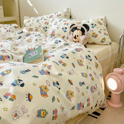 Zoo Washed Cotton 4-Piece Bedding Set