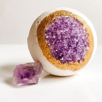 Amethyst Geode - Intuition Crystal Bath Bomb / 紫水晶浴球 - 提高睡眠质量/舒缓紧张情绪/提高记忆力