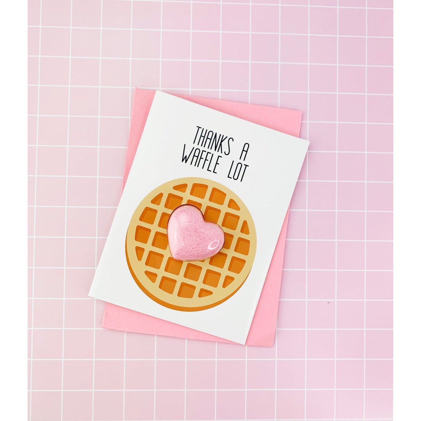 Thanks a Waffle Lot - Greeting Card Bath Bomb / 爱心华夫饼 - 贺卡浴球