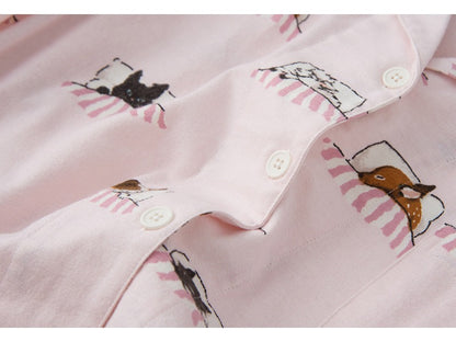 Brushed Cotton Cartoon Animals Pajama Set