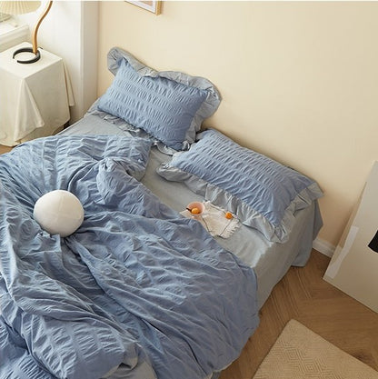 Seersucker Cotton 4-Piece Bedding Set