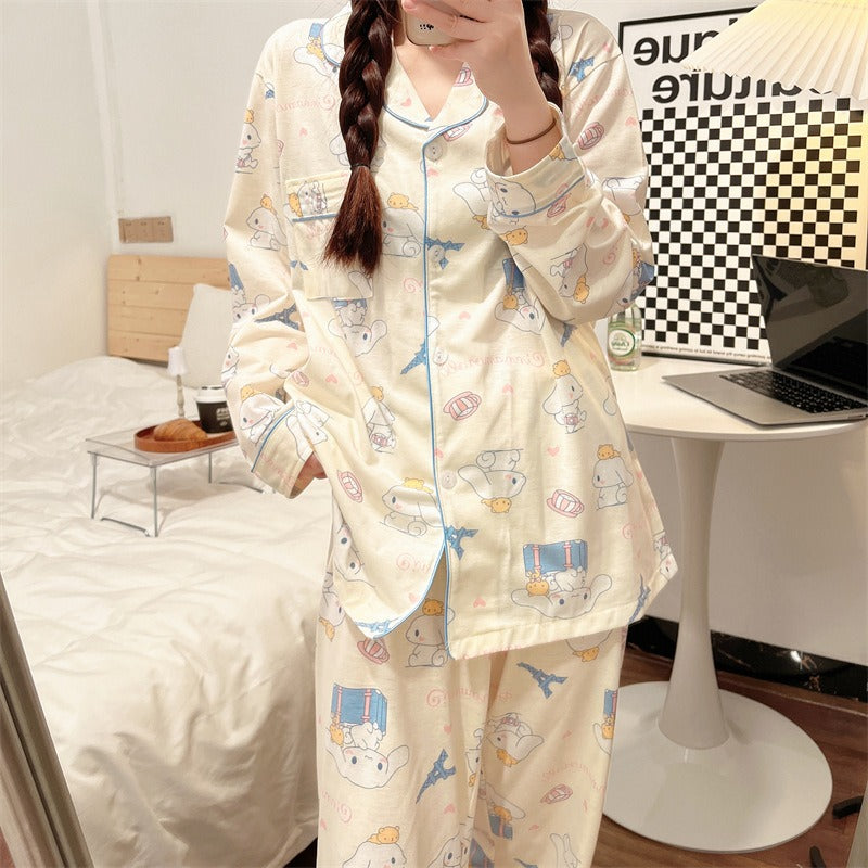 Cartoon Cotton Long Sleeve Pajama Set