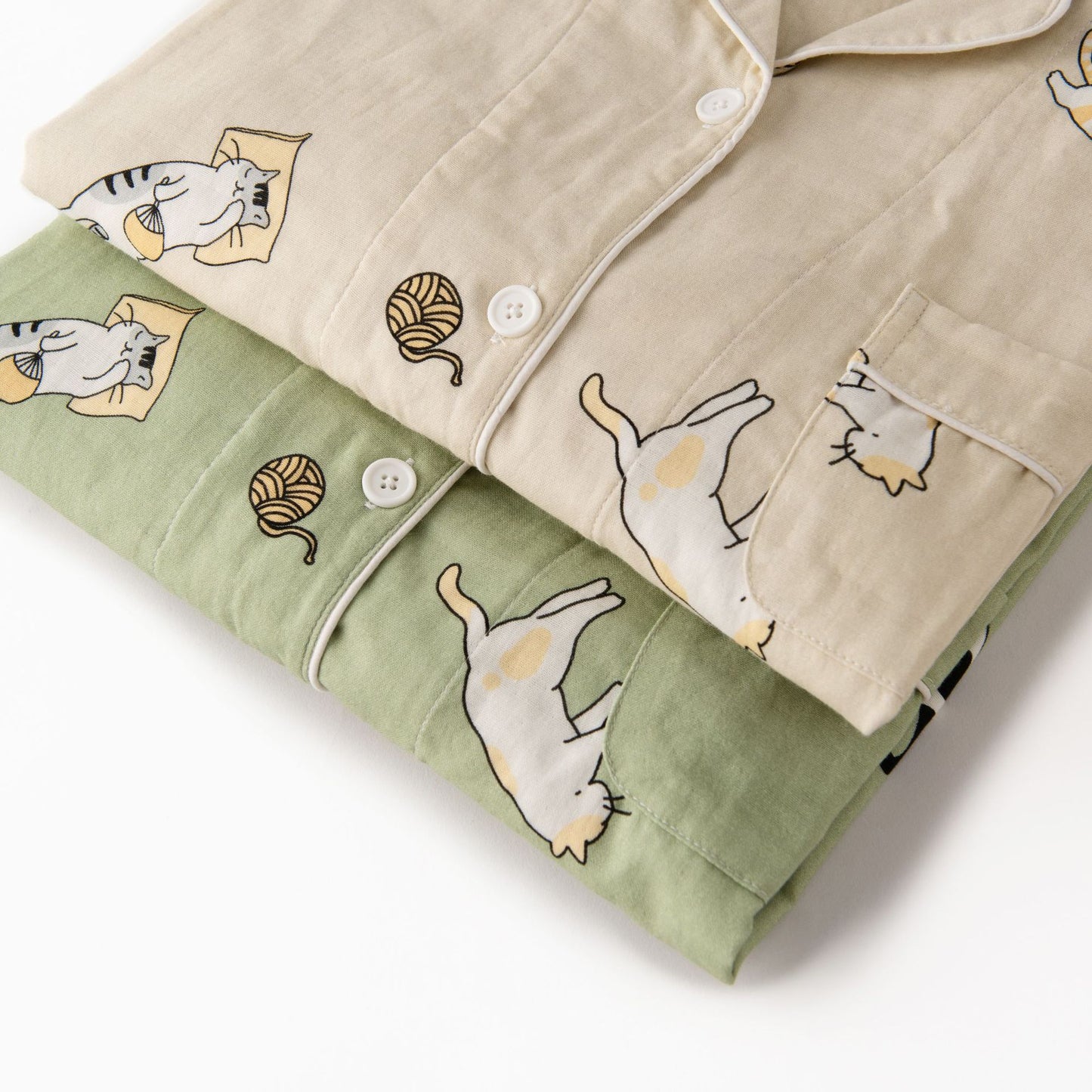 Cartoon Cat Cotton Pajama Set