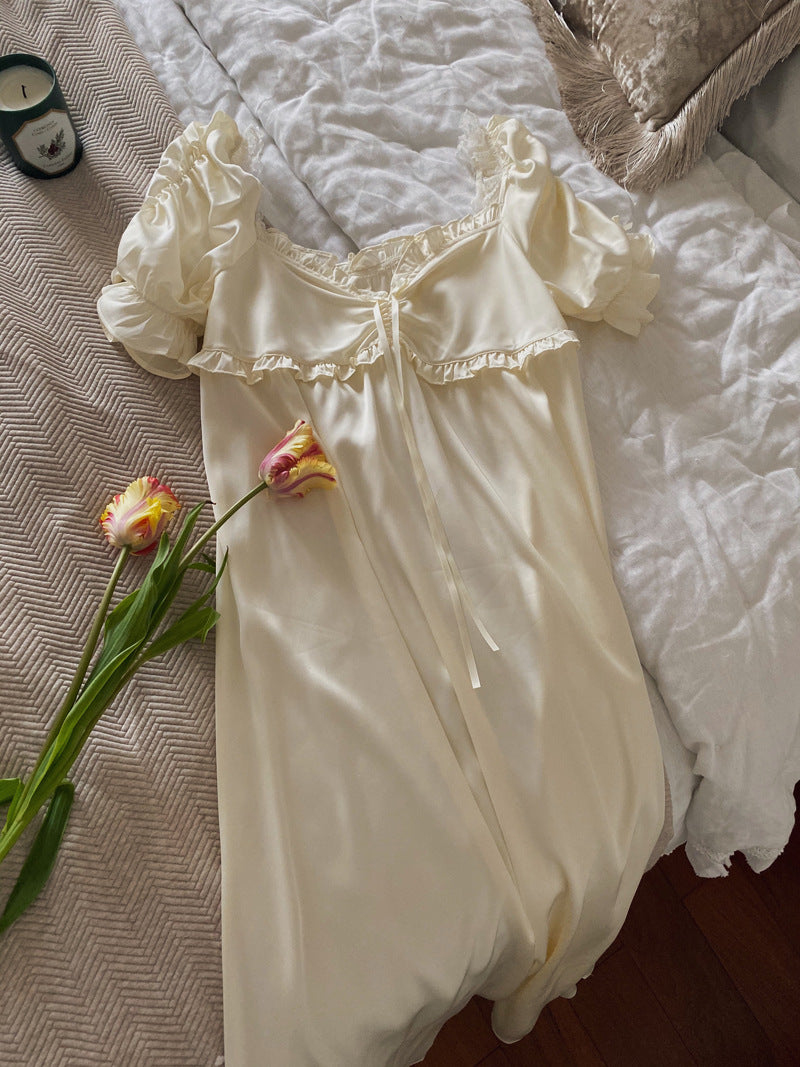 Retro Puff Sleeve Padded Sleep Dress