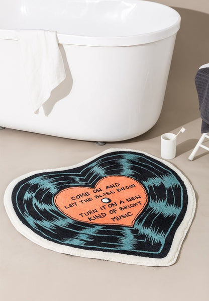 Heart Shaped Vinyl Records Mat