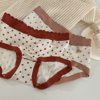Polka Dot Modal Mid Waisted Underwear